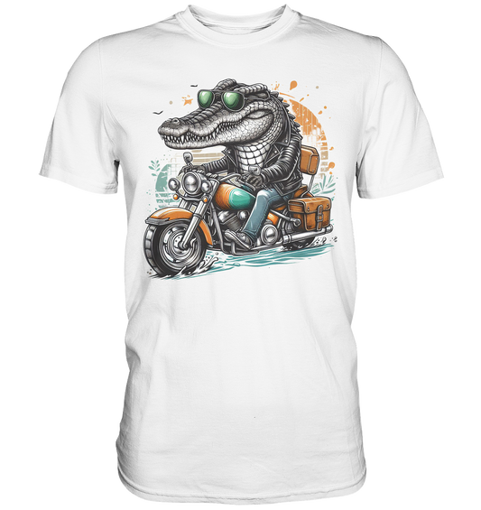 Herren Bio-Baumwoll T-Shirt "Crocodile motorcyclist"