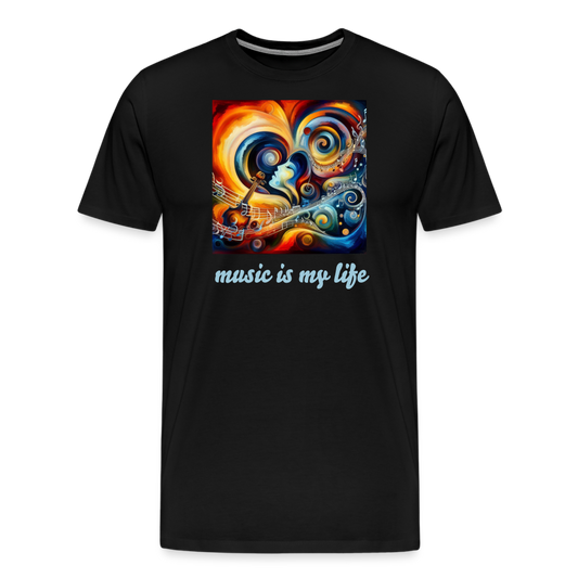 Männer Premium T-Shirt Music is my life - Schwarz