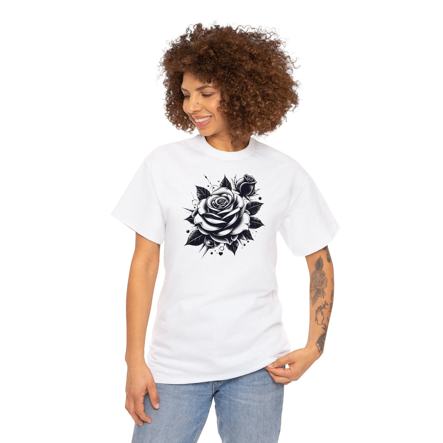 Damen Bio-Baumwoll T-Shirt "Rose" weiss