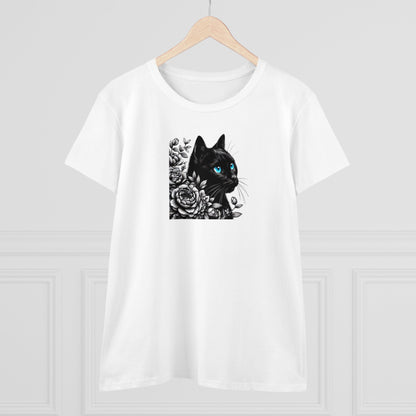 Damen Baumwoll T-Shirt "Katze"