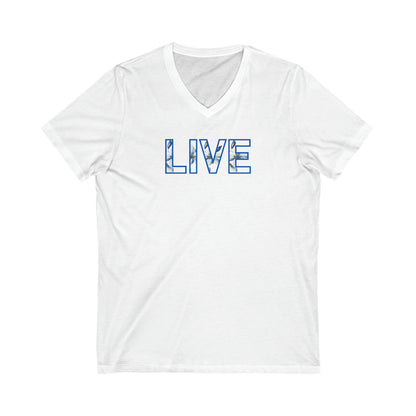 Damen Baumwoll V-Neck Shirt "Live"