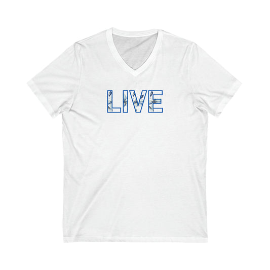 Damen Baumwoll V-Neck Shirt "Live"