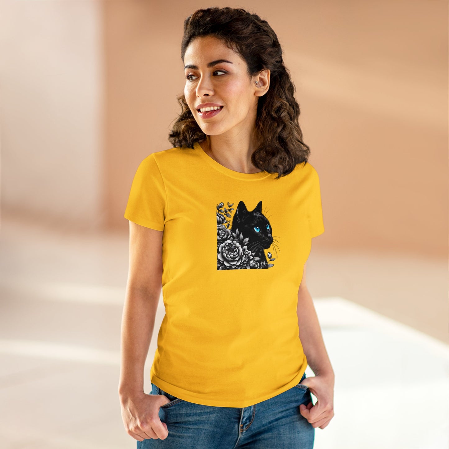 Damen Baumwoll T-Shirt "Katze"