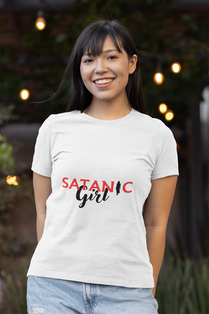 Damen Baumwoll-T-Shirt "Satanic Girl"