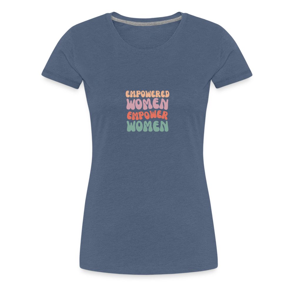 Frauen Empowered T-Shirt - Blau meliert