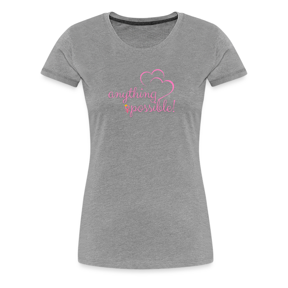 Frauen T-Shirt Anything Possible - Grau meliert