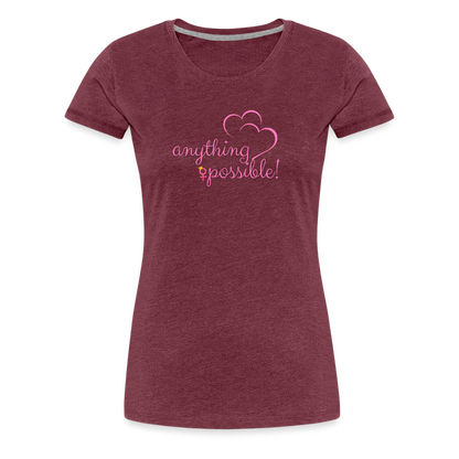 Frauen T-Shirt Anything Possible - Bordeauxrot meliert