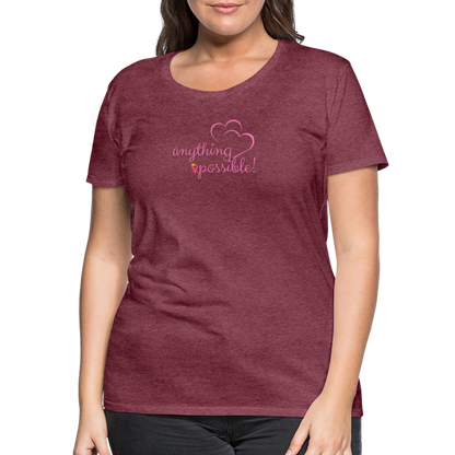 Frauen T-Shirt Anything Possible - Bordeauxrot meliert