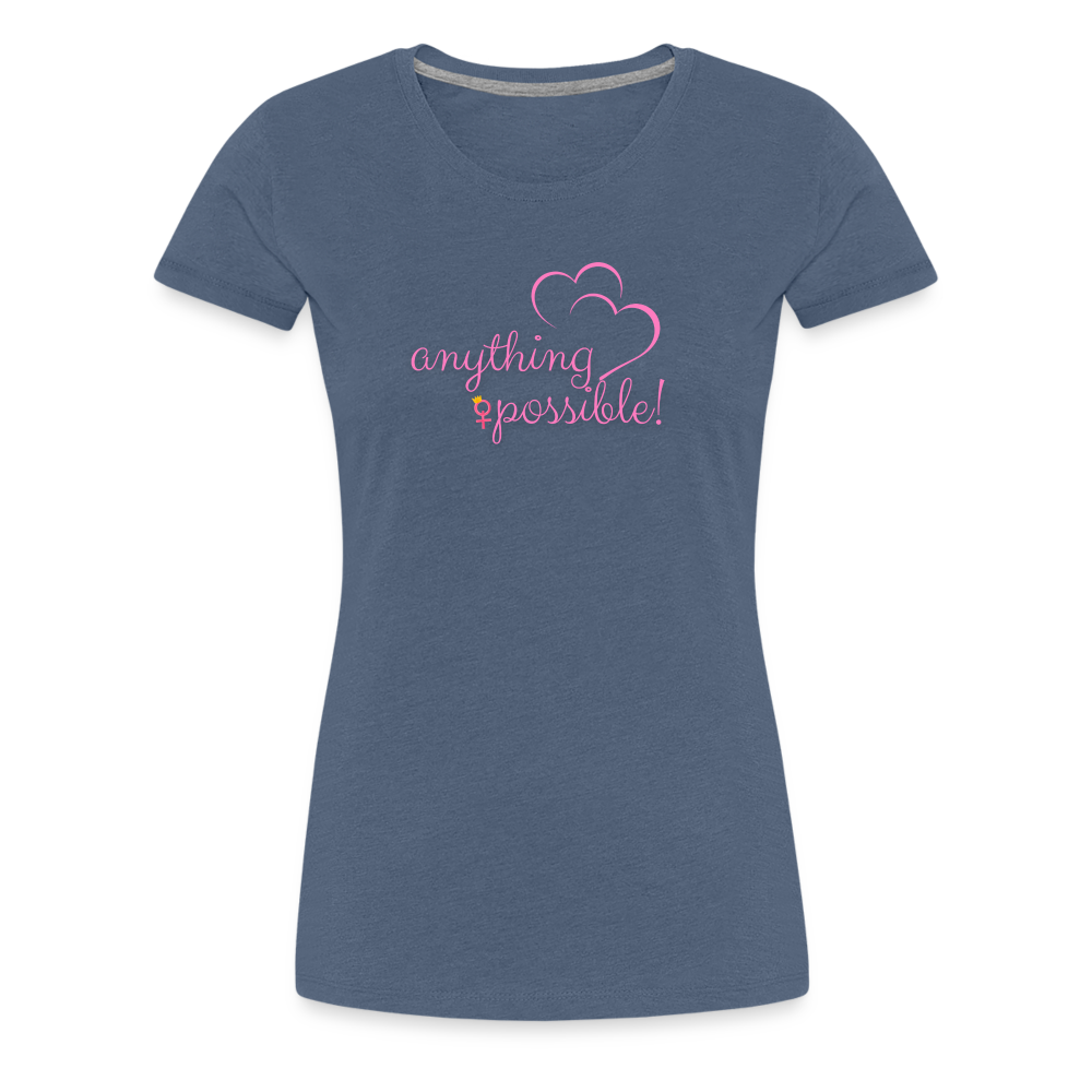 Frauen T-Shirt Anything Possible - Blau meliert