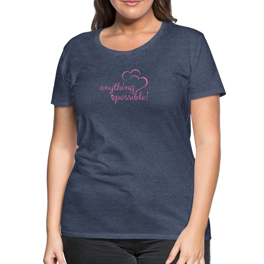 Frauen T-Shirt Anything Possible - Blau meliert