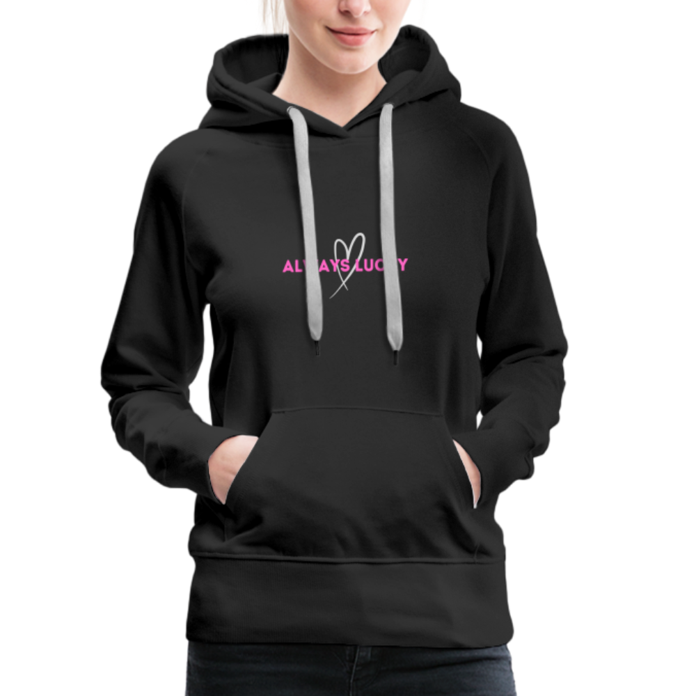 Frauen Premium Hoodie Always Lucky - Schwarz