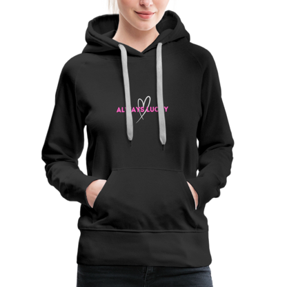 Frauen Premium Hoodie Always Lucky - Schwarz