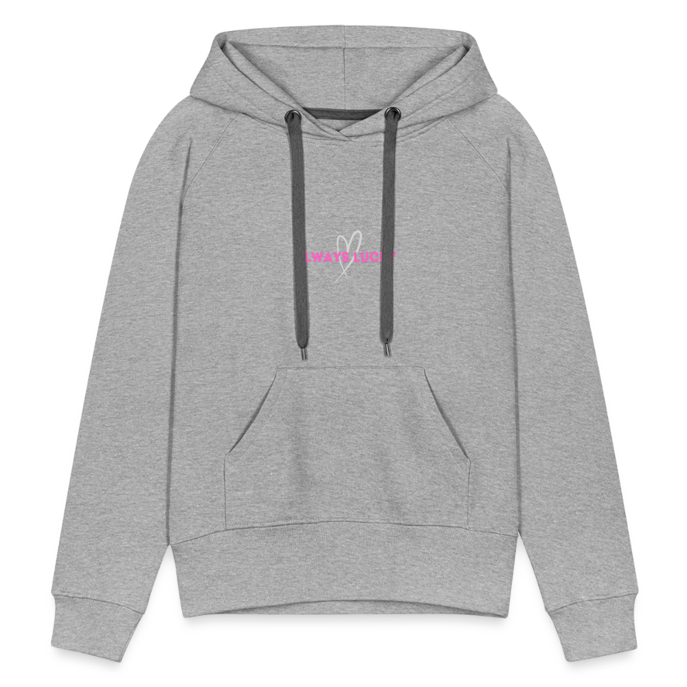 Frauen Premium Hoodie Always Lucky - Grau meliert