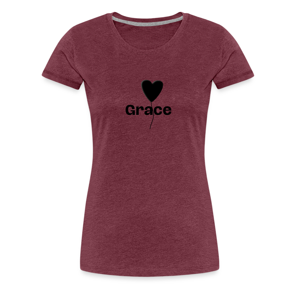 Frauen Premium T-Shirt - Bordeauxrot meliert