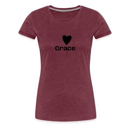 Frauen Premium T-Shirt - Bordeauxrot meliert