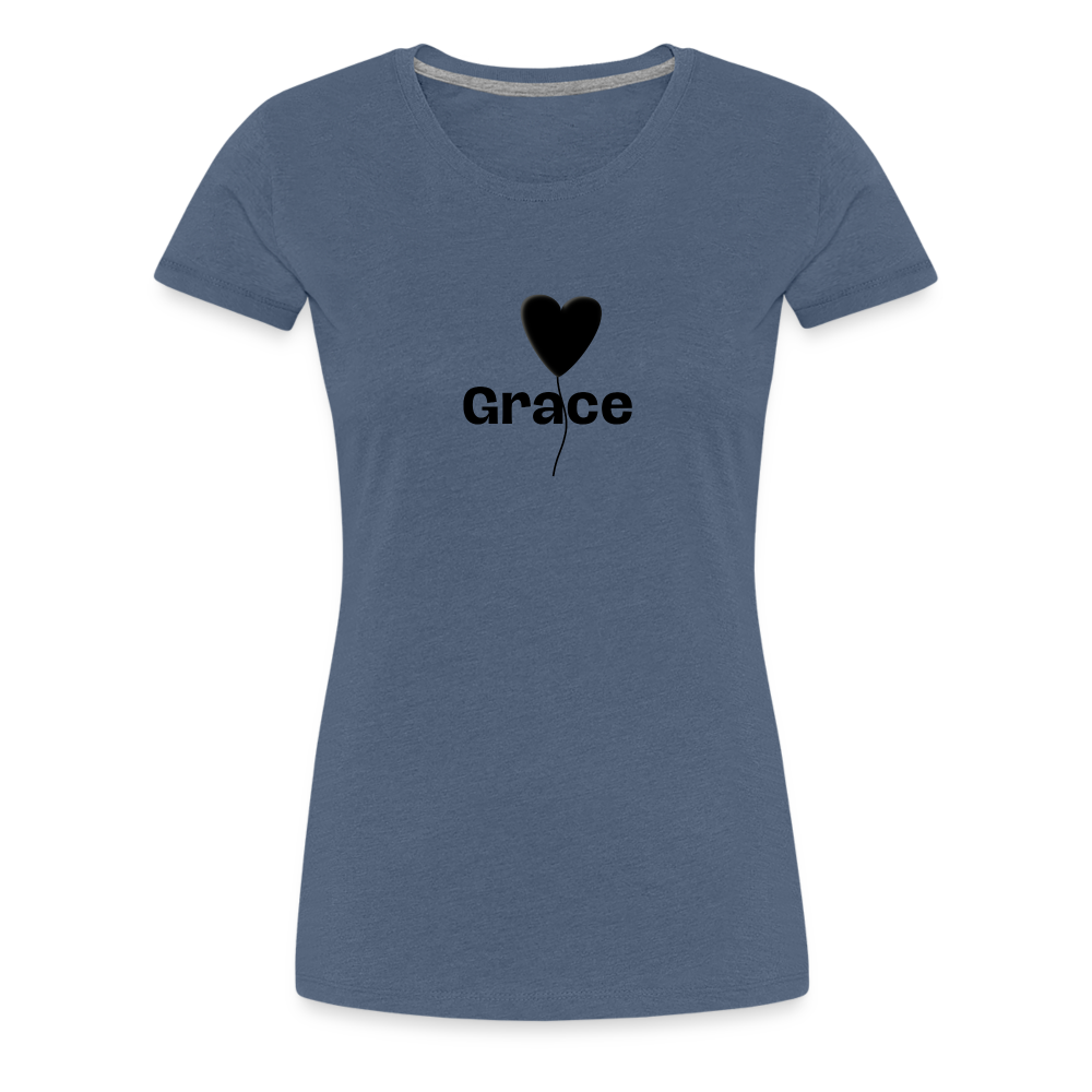 Frauen Premium T-Shirt - Blau meliert