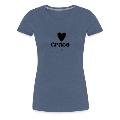 Frauen Premium T-Shirt - Blau meliert